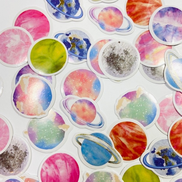 Colourful Planets Stickers. 1 Box 45 Pieces - Picture 2 of 4